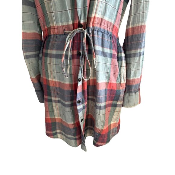 JACHS GIRLFRIEND Plaid Button Down Tunic Top Size Medium - Picture 2 of 6